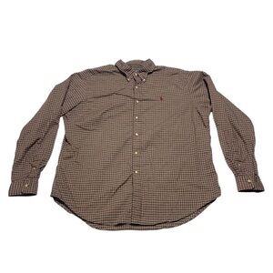 Ralph Lauren Classic Fit Button Down Plaid Oxford Men’s Size XL Preppy Casual